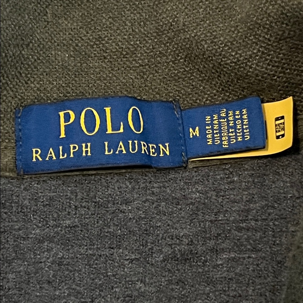 Polo Ralph Lauren Olive 1/4 Zip Mock Neck Double Knit Pullover Sweater - Picture 9 of 9